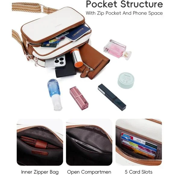 Women Small Crossbody Bag Leather Purses Designer Shoulder Handbags - Picture 4 of 6